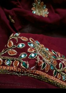 Dark Brown/Mehroom Colour Saree