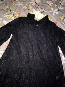 Elegant Black Lace Kurta
