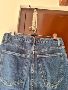 Wide Leg Blue Denim Jeans