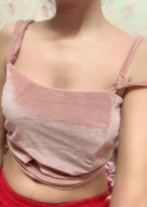Pink Velvet Crop Top