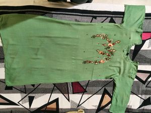 Green Embroidered Kurta
