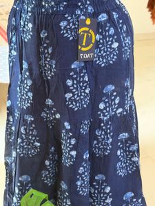 Blue Block Print Ethnic Skirt
