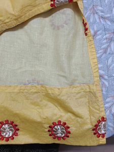 Yellow Embroidered Kurti