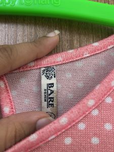 Cute Pink Polka Dot Bell Sleeve Top