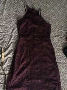 Elegant Lace Halter Neck Dress