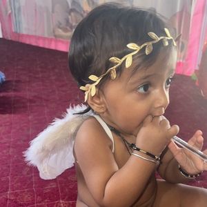 Adorable Red Baby Dress hair belt and wings