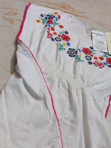 12-14 year Adorable Floral Embroidered Top