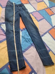 Stylish Blue Denim Jeans with back elastic