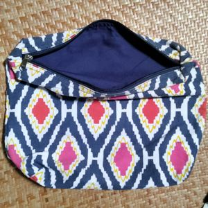 Canvas Ikat Pattern Travel Organiser Pouch