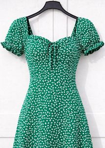 Green Floral Midi Dress🦋