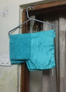 Embroidered Turquoise Dress With Dupatta, Trouser