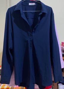 Classic Navy Blue Long Sleeve Top