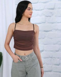 Brown Sheer💙 Cropped Tank Top