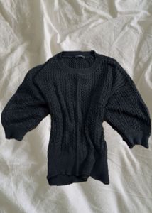 Black Knit Pullover Sweater