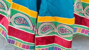 Elegant Teal and Magenta Anarkali Dress