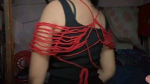 Red Spiderweb Crochet Top