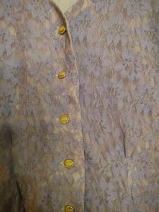 Chic Lavender Lace Button-Up Top