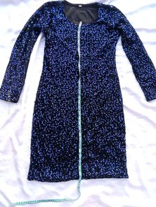 Sparkling Blue Sequin Mini Dress