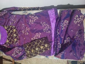 Stunning Purple Kurta Set with Gold Embellishments