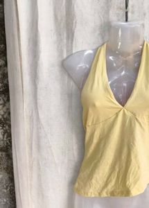 Yellow Halter Neck Summer Top