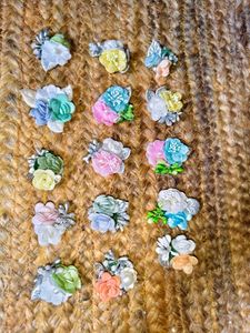 Assorted Floral Hair Clips Set 12 pieces