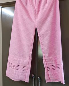 Elegant Pink Chikankari plazzo