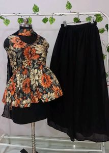 Stunning Black Brand New Indo-western Dress