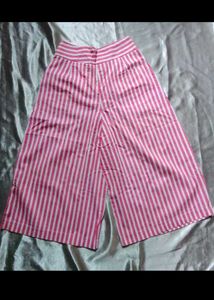Pink Striped Cropped Trouser