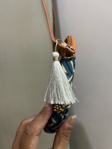 Blue Chevron Round Sling Bag