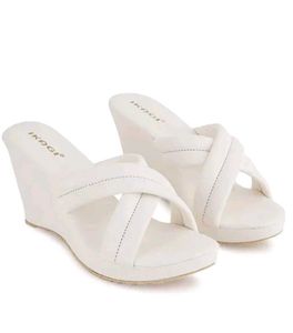 Stylish White Wedge Sandals