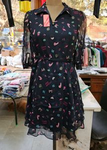 Cute Flamingo Print A-Line Dress