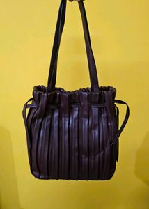 Stylish Pleated ZARA Tote Bag