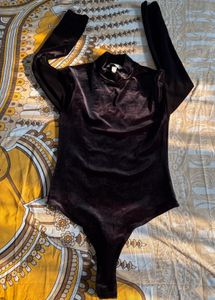 Elegant Black Velvet Bodysuit