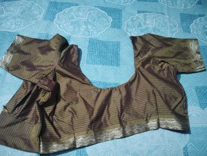 Elegant Brown Striped Blouse Piece
