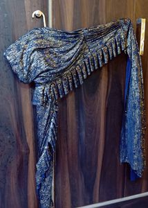 Saree Shimmer Blue &amp; Golden Sequence, Flayers Desi