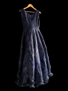 Sparkling Navy Blue Evening Gown