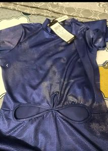 Blue Cut-Out Bodycon Dress