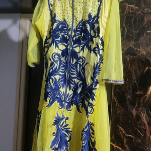 Karisma Kapoor's beautiful party ware flaired kurti with chudidar and dupatta