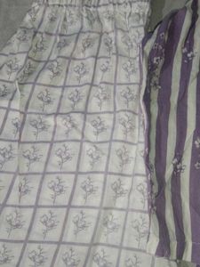 Purple Striped Kurta Set