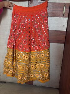 Embroidered Mirror Work Blouse &amp; Lehenga set