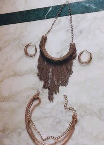 Bohemian Statement Necklace and Earrings Set