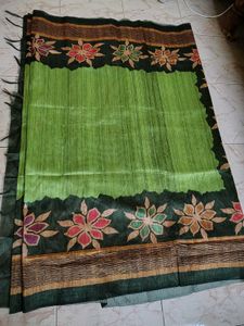 Bohemian Floral Print Cotton Saree