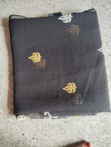 Black Saree with Paisley Border