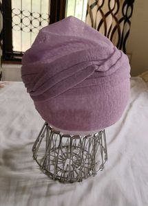 Lilac Turban with Cherry Blossom Print