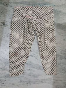Orange Floral Print stitched Salwar pant 2 nos