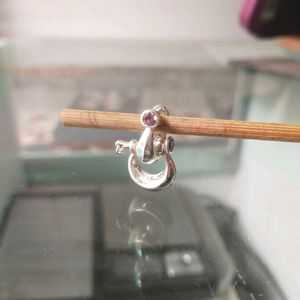 Handcrafted 925 Silver Pink Dimond Bali Earrings