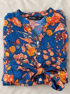 Boho Floral Print Ruffle Dress