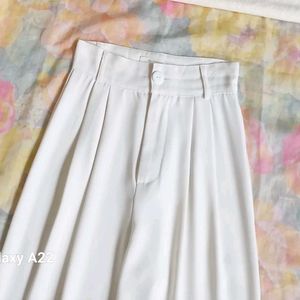 Pure White High Waist Trousers
