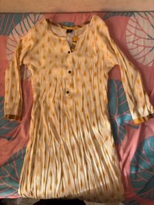 Yellow mustard long kurti