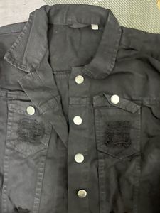 Black Distressed Denim Jacket